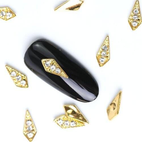 Newest 10 pieces crystal bright pearl nail rhinestone alloy Nail Art decorations glitter DIY 3D CJE nail jewelry pendant