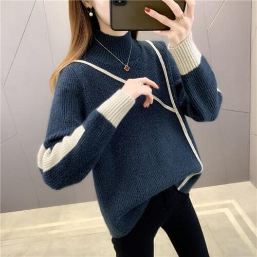 Women Sweater 2020 New Arrival Autumn And Winter Female Pullover Sweater Knitted Teenage Girl Korean Style Pink Khaki Brown A53
