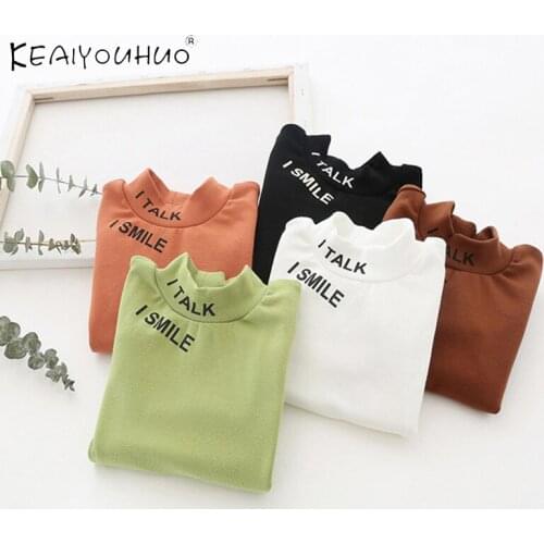 Baby Girl Warm T-shirts Kids Winter Clothes Newborn Long Sleeve T Shirt Infant Tshirts Tops Toddler Boys High Collar Undershirt