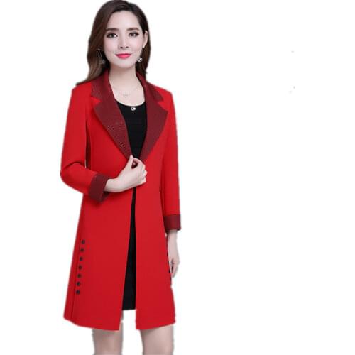 2019 Spring New fashion Windbreaker coat Long sleeve elegant womens coat Slim trench coat Large size clothing Vintage women 3XL