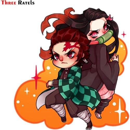 Three Ratels FC486 Kimetsu No Yaiba Tanjiro Kamado 3D Poster Cartoon Anime Car Hood Sticker Laptop Decal