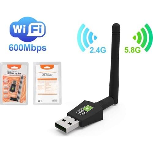 600Mbps USB WiFi Adapter Wi-Fi Dual Band 2.4G & 5GHz USB2.0 Network Wireless Wlan Receiver DRIVER FREE for Windows 7/8/8.1/10/XP