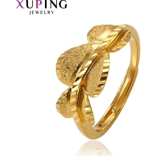 Xuping Elegant Ring Temperament Popular Design Charm Style Ring Women Pure Gold Color Plated Jewelry Christmas Gift 14356
