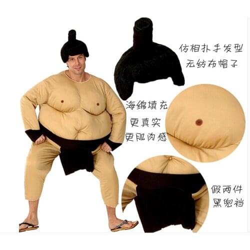 New design Adult Fat funny inflatable Sumo costume clothes for Halloween Christmas Party use Halloween Cosplay Costume for men