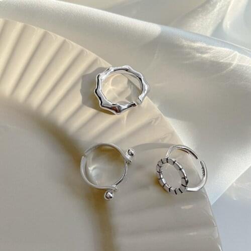 Morivovog 925 Sterling Silver Openwork Geometry Rings for Women Original Design Round Temperament Rings 2021 Minimalist Jewelry