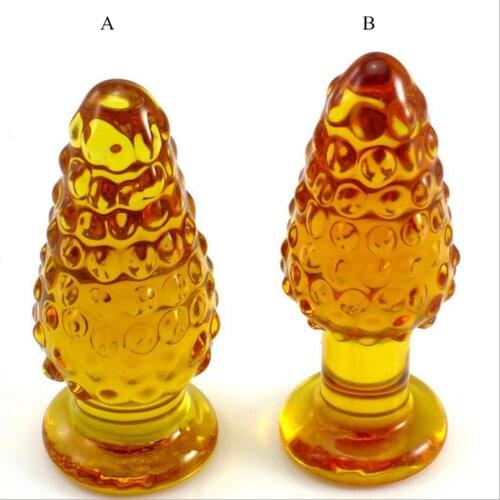 1PCS Gold Pyrex Glass Anal Plug Beads Crystal Butt Plug Ass Stimulation Male Prostate Female G-spot Clit Masturbation Sex Toys