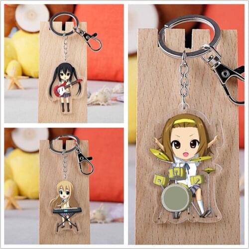 10 pcs Anime K-ON! Acrylic Keychain Toy Figure Akiyama Mio Tainaka Ritsu Bag Pendant Double sided Key Ring toy