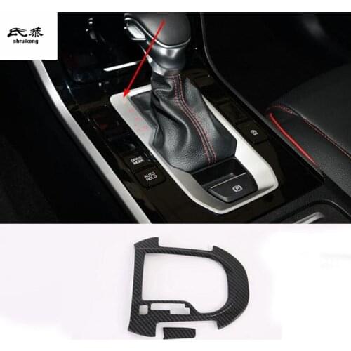 2pcs/lot ABS carbon fiber grain gear panel decoration cover for 2019 2020 KIA K3 Cerato BD BDM car accessories