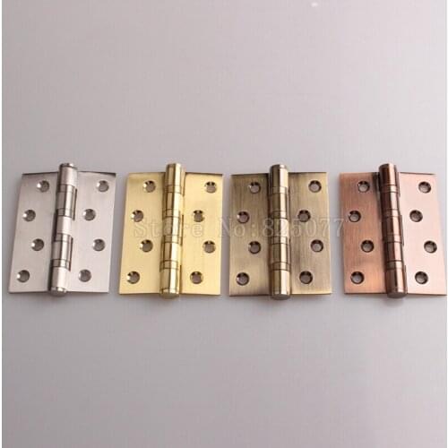 2PCS Size 4"x3" 304 stainless steel door hinges thickness 3mm wooden door hinge Brushed/Brushed Golden/Bronze Color JF1457