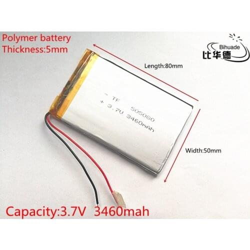 3.7V,3460mAH (polymer lithium ion battery) Li-ion battery for tablet pc 7 inch 8 inch 9inch 505080 Free Shipping