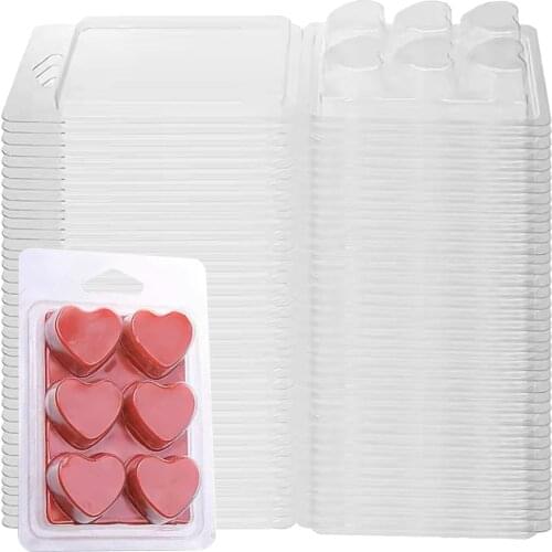 50PCS/1PC Heart Shaped Candle Mold Transparent Durable Reusable Wax Melting Mould Aromatherapy Candle Molds Valentine Gift