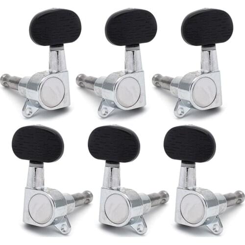 6 pcs Oval Shape Wood Left and Right Hand Guitar Tuning Peg key Tuner Machine Head for Acoustic Electric Guitar Chrome