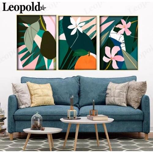 Abstract Color Plant Canvas Painting Creative Plant Poster Picture Print Wall Art Nordic Aesthetic Home Room Decoration Painting