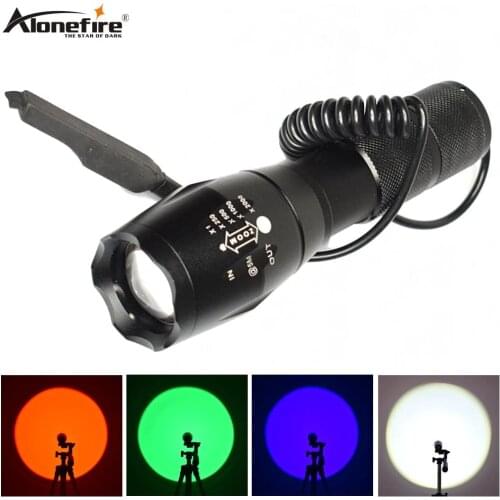 Alonefire E17WRGB Tactical Flashlight red/green/blue/white light LED Scout Ultra Bright Hunting Fish Light Waterproof Torch