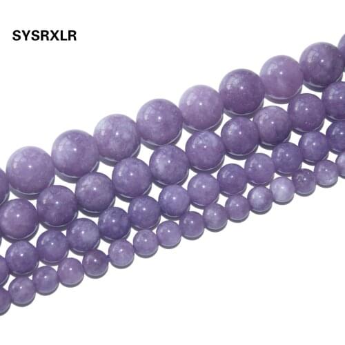 Free Shipping Natural Stone Purple Round Beads For Jewelry Making Stone Charm DIY Bracelet Necklace Material 6/8/10/12 MM Strand