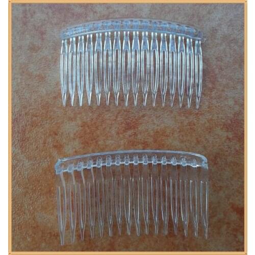 Free shipping high quality strong and thick white transparent wedding veil plastic comb for DIY hair accessories MOQ 50pcs/lot