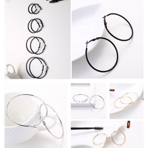 Big Circle Exaggeration Ear Stud Earrings Simple All-match Temperament For Girl Ear Drop Ear ring Accessories Pendientes Eardrop