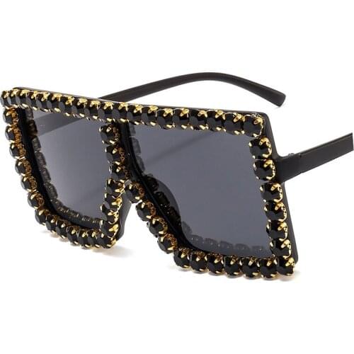 Veshion Oversized Diamond Square Luxury Sunglasses Men Women Fashion Shades UV400 Vintage Glasses