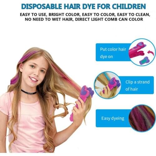 Children Hair Dye Stick Non-toxic Holiday Masquerade Cosplay Hairdressing Tools Kids Beauty Cosmetic Pretend Play Toy