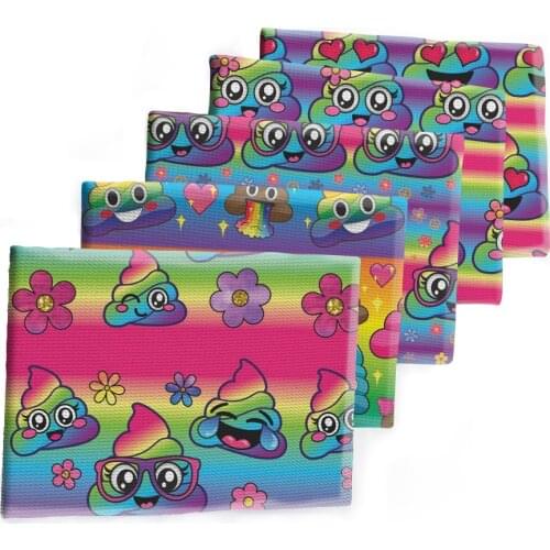 Cute Design Emoticon Smile Pattern Printed Bullet Textured Liverpool Patchwork Tissue Kids home textile 50*145cm