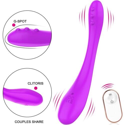 9 Speeds Bendable Double Ended G-Spot Clitoral Stimulator Vaginal Massager Dildo Vibrator Female Masturbator Sex Toys for Woman