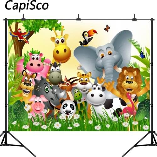 Capisco Jungle Safari Photo Background Animals Forest Photography Backdrop Baby shower Birthday Theme Party Banner Decoration