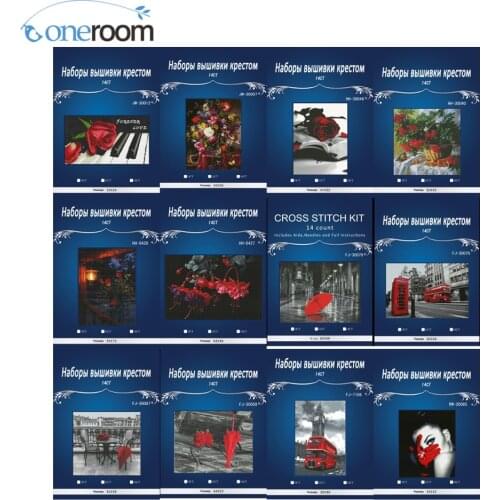 Red Rose 14CT Free Delivery Top Quality Counted Cross Stitch Cross Stitch Kits for Embroidery Home Decor Needlework