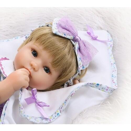 Bebe Pretty girl doll reborn 40cm soft cloth body silicone newborn dolls blond hair wig best children gift dolls bonecas menina