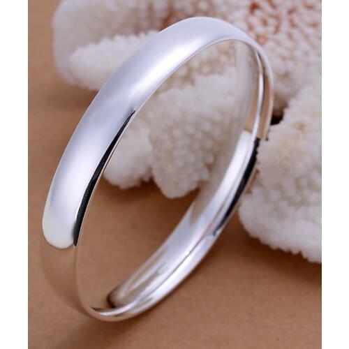 LKNSPCB169 Silver plated bangle bracelet, Fashion jewelry Gloss Oblate Bangle /bjdakaka alpajcwa
