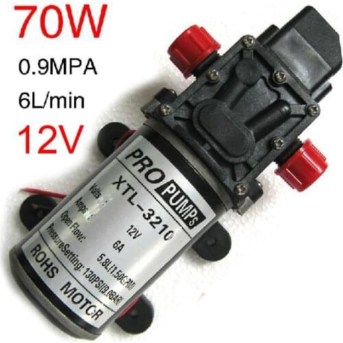 3210YA-12-70 12V 70W high pressure micro water pump,electric diaphragm pump,staight pipe to connect,car washing pump,6L/min