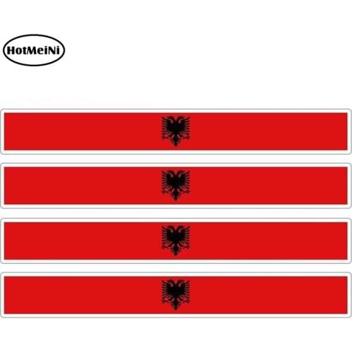 HotMeiNi 13cm x 1.7cm 4pcs Car Stripe Motorcycle Racing Flag Sticker Car Window Decal Bike Moto Tuning Albania Car Stickers