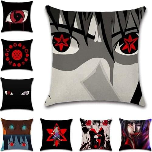 Anime Sasuke Eyes Uchiha Sharingan house Cushion Cover decorative Home sofa chair car seat friend bedroom kids gift pillowcase
