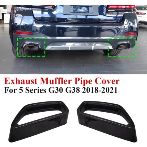 Stainless Steel Car Rear Exhaust Muffler Pipe Cover Trim Tail Throat Frame for-BMW 5 Series G30 G38 2018-2021