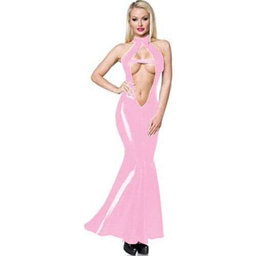 Plus Size S-7XL Novelty Cut Out Sleeveless Mermaid Dress Glitter Long Trumpet Dress Sexy Ladies Hollow Out Exposed Back Vestido