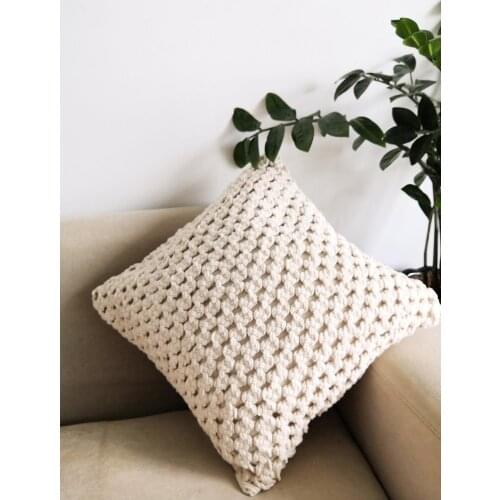 MOMS YARD New Macrame Handmade Cotton Thread Pillowcase Bohemia Moroccan Sofa Cushion Cover Decorative Pillowcase High-end Gift