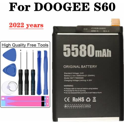 New Original S60 5580mAh BAT17M15580 BAT17S605580 BAT173605580 Battery For DOOGEE S60 Smart Mobile Phone In Stock + Tools