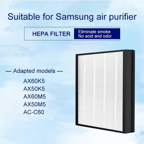 Suitable For Samsung AX60K5 AX50K5 AX60M5 AX50M5 AC-C60 Air Purifier To Replace HEPA and Carbon Composite Filter Parts