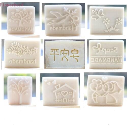 Personalized Handmade Soap Stamp White Resin Soap Stamp Rose Cartoon Leaves Cute Animal Soap Stamp Soap Mold Chocolate Mold