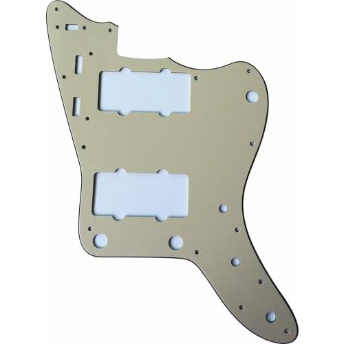 Pleroo Custom Guitar pickgaurd Scratch Plate - For Japan Jazzmaster Guitar Pickguard, 3 Ply Vintage Yellow