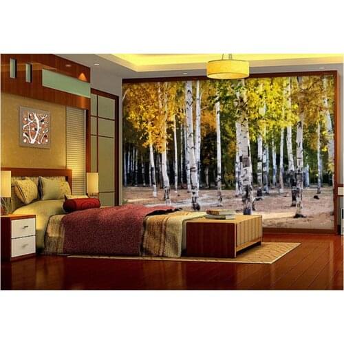 Custom 3d wallpaper Painting effect of white birch custom photo wallpaper 3d wallpaper for painting
