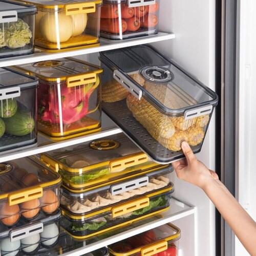 Fridge Storage Box Transparent Easy to Clean PET Premium Clear Storage Organiser Bins for Housewife Frozen storage box