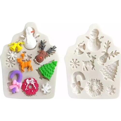 Christmas Tree Fondant Cake Silicone Mold Christmas Cake Decorating Tools Cupcake Chocolate Biscuits Candy Mold DIY Baking Mould