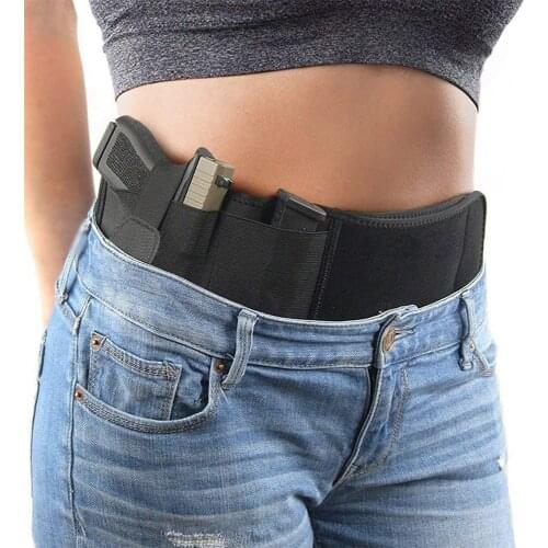 Tactical Belly Gun Holster Belt Concealed Carry Waist Band Pistol Holder Magazine Bag Military Army Invisible Waistband Holster