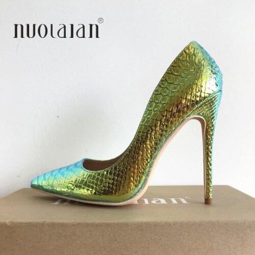 Brand Shoes Woman High Heels Ladies Shoes 12CM Heels Snake Print Pumps Women Shoes High Heels Sexy Party Wedding Shoes Stiletto