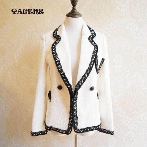 Tweed jacket wool jacket coat black for women Jackets 2020 new spring autumn winter runway fashion Female Jackets Short Slim