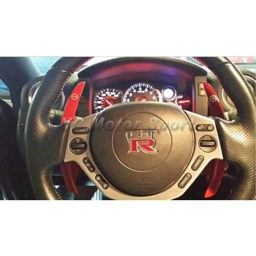 Lengthened Shift Paddle Fit for 2008-2015 R35 GTR CBA DBA (Glossy Red) Aluminium Smooth Steering Wheel Shifter