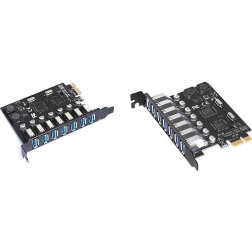 USB 3.0 PCI Express Adapter PCI E To 7 Ports USB 3 Expansion Adapter Card USB3 Pcie PCI-E X1 Controller Converter