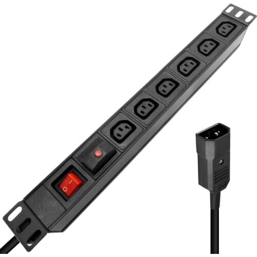 6AC C13 Output Aluminum alloy Power Strip socket Portable installation overload protection Adapter EU UK US AU C14 PLUG 3500W