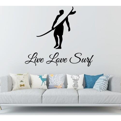 Funny Surfing Wall Stickers Adhesive Wallpaper Vinyl Room Decoration For Kids Rooms Nursery Room Decor Diy Pvc Home Decoration