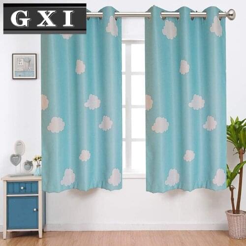 GXI White Cloud Semi-Blackout Window Curtain for Kids Bedroom Living Room Kitchen Grommets Curtain Noise Reducing Home Decor